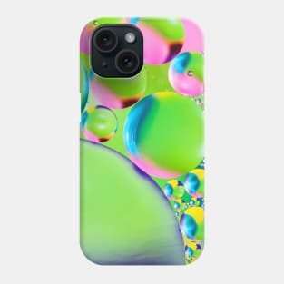 Colorful close up of oil drops in water Phone Case