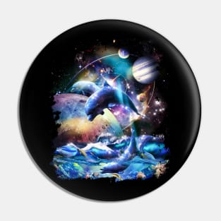 Galaxy Dolphin - Dolphins In Space Pin