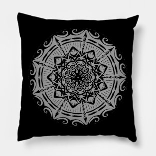 Gray Arrow Mandala Pillow