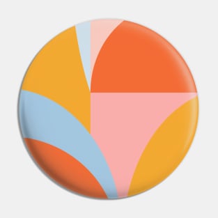 Geometric Shapes - Retro Beach Vibes Colors Pin