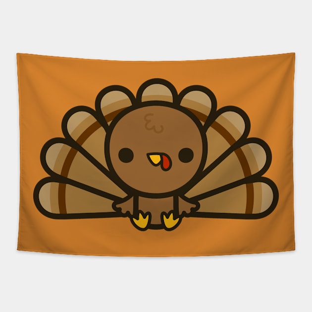 Cute turkey Tapestry by peppermintpopuk