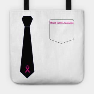 Pink Ribbon Tie Breast Cancer Awareness Tote