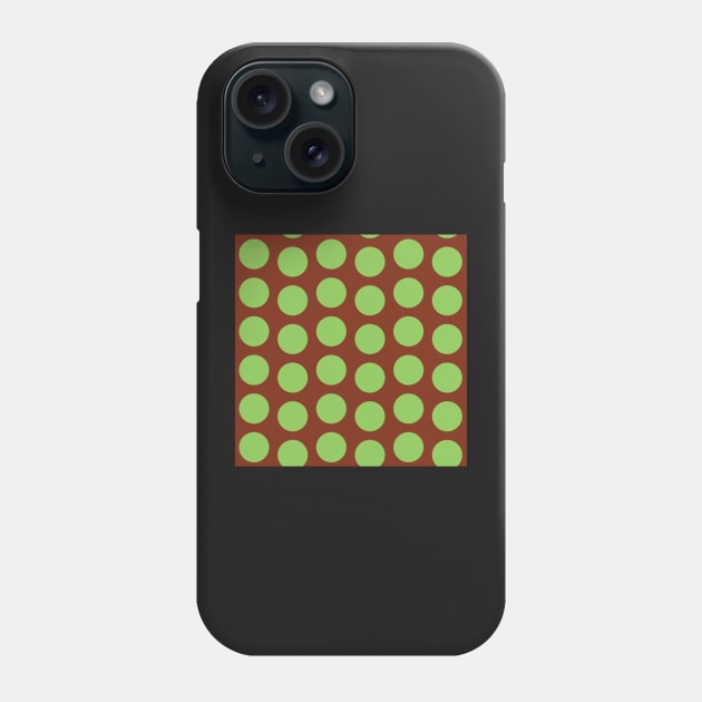 Green Brown Polka Dots Offset Seamless Repeat Pattern Phone Case by 2CreativeNomads