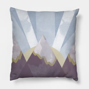 Sunlight Behind Mountains Pillow