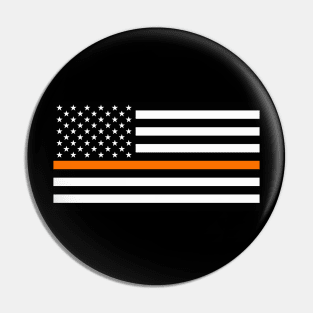 Thin Orange Line American Flag Pin