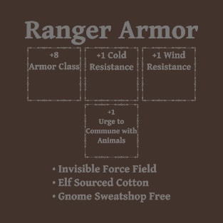 Ranger Armor: Role Playing DND 5e Pathfinder RPG Tabletop RNG T-Shirt