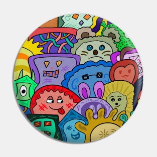 Crazy Monster Kids Graphic Pin
