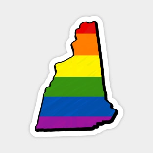 Rainbow New Hampshire Outline Magnet
