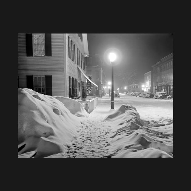 Snowy Night in Vermont, 1940. Vintage Photo by historyphoto