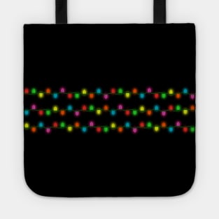 String of Pixel Glowing Christmas Lights (Black) Tote