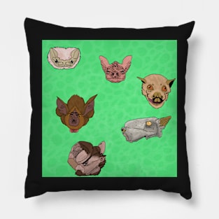 Weird Batty Bois Green Pillow