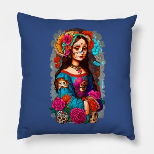 Sugar Skull Halloween Pillow