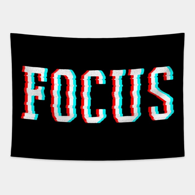 Focus Optical Illusion Trippy Motivational Tapestry by threefngrs