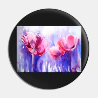 Pink Poppy Explosion Pin