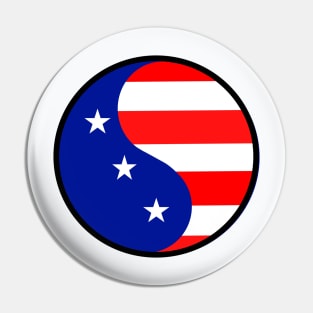 USA Yin Yang For The Fourth Of July - Yin And Yang Art Pin