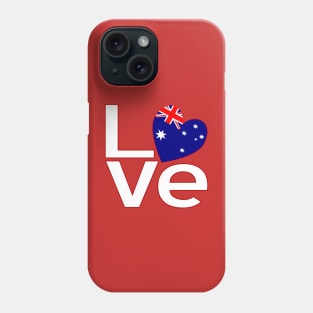 White Red Australian LOVE Phone Case