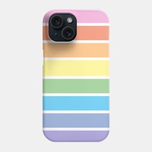 Bright pastel rainbow stripes - horizontal Phone Case