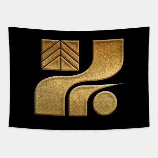 Tochigi Prefecture Symbol in Gold Faux Tapestry