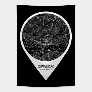 Johannesburg, South Africa City Map - Travel Pin Tapestry