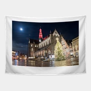 Haarlem Night - Christmas at the St Bavo Church Tapestry