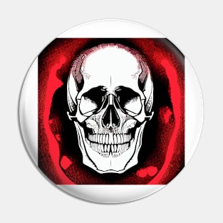 #SkullLove Skull Surrounded with Red Pin