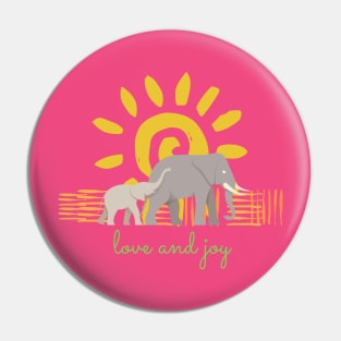 AFRICAN SPIRIT ELEPHANT FAMILY LOVE SUN AND JOY Pin