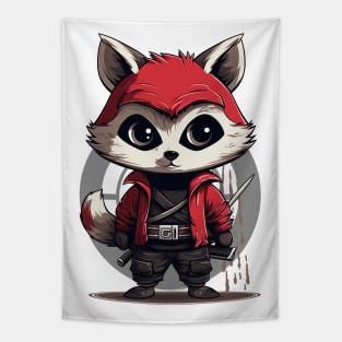 Prowling Red Panda Ninjas Tapestry