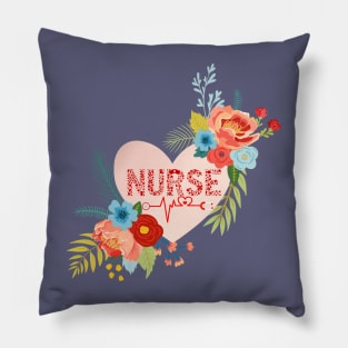 Floral nurse heart Pillow