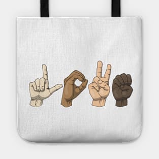 Love in Sign Language - horizontal Tote