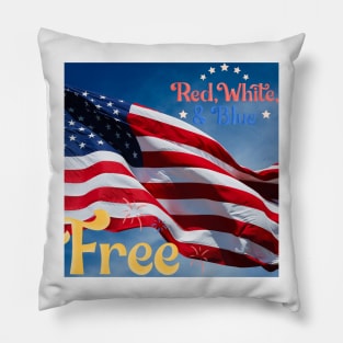 red,white ,blue t shirt Pillow