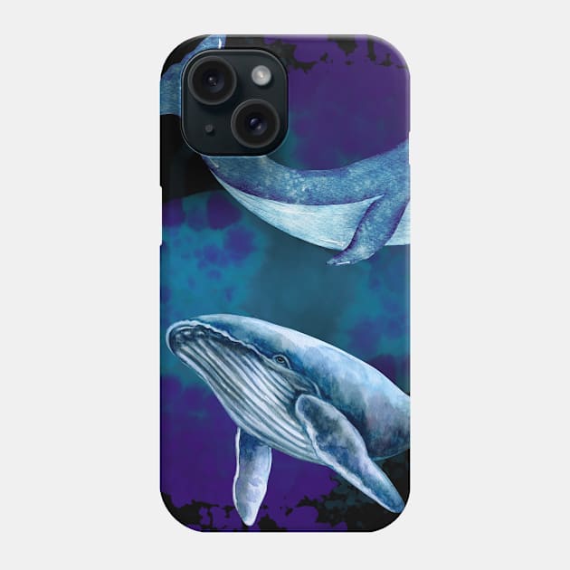 Whale Watch: Majestic Duo in the Deep Blue Sea Phone Case by Awfulstranger