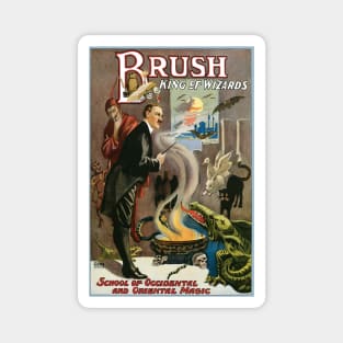 Vintage Magic Poster Art, Brush, King of Wizards Magnet