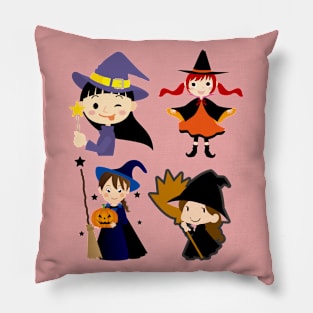 Halloween Cute Witches Pillow