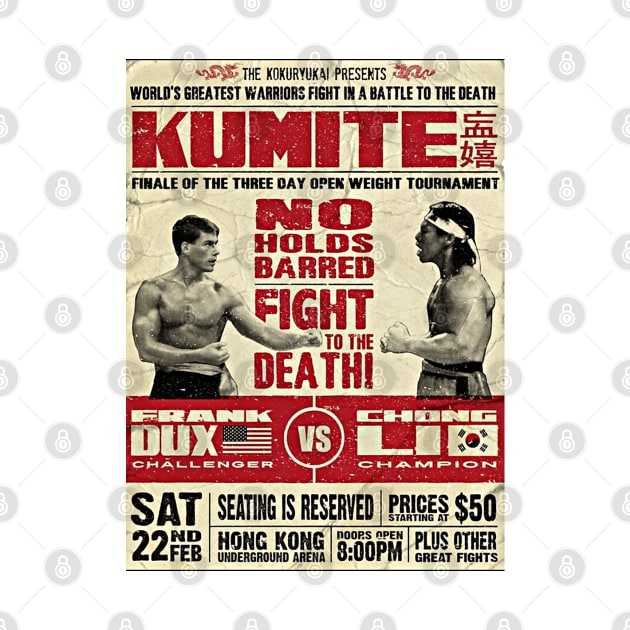 Bloodsport Poster Kumite Frank Dux vs Chong Li by Alema Art