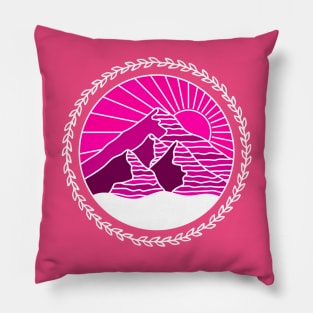 The Pink Mountains Pillow