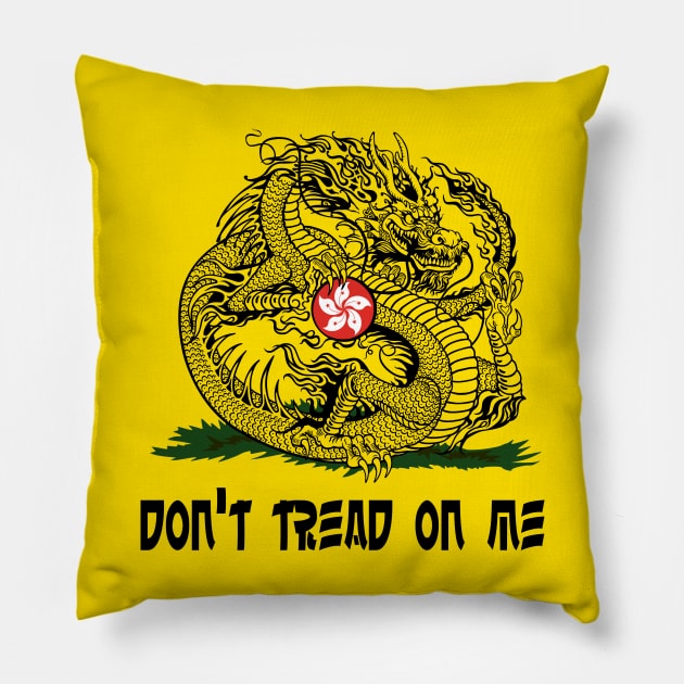 Don't Tread On Me (Hong Kong) - Traditional Pillow by JCD666