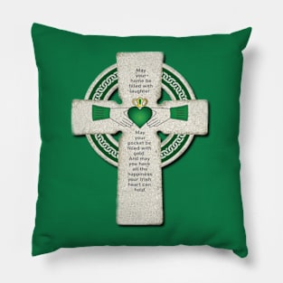 Irish Blessing - Laughter, Gold, Happiness Pillow