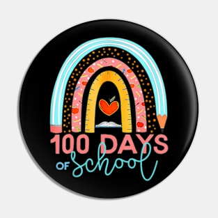 100Th Day Of School Teacher 100 Days Smarter Boho Rainbow Pin