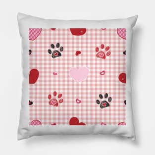 Plaid pattern baby pink with Valentine's Day concept Pillow