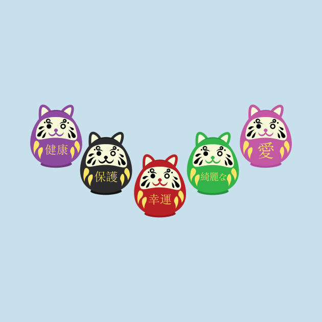 Daruma Cats by NinjaKlee