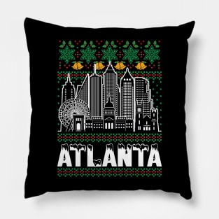 Atlanta Georgia Ugly Christmas Pillow