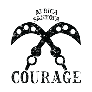 Sankofa Adinkra Symbol "Courage" Black. T-Shirt