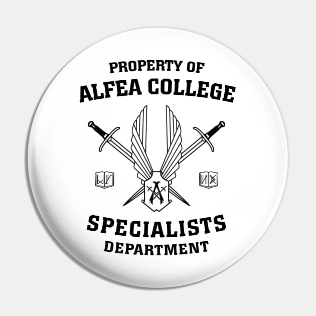 Property of Alfea College: Specialists Department Pin by BadCatDesigns