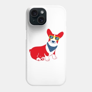 Cute Corgi with yellow sunglass Phone Case