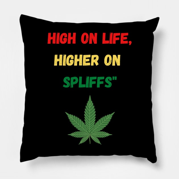 Recreational and medicinal substance use, weed, joint, spliff, bogie, ganja, hash, reefer, stick, pot, hemp grass, 420, blunt, Mary Jane, marijuana Pillow by johnnie2749