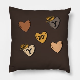 Yellowstone Candy Heart RIP Valentines Day Design Pillow