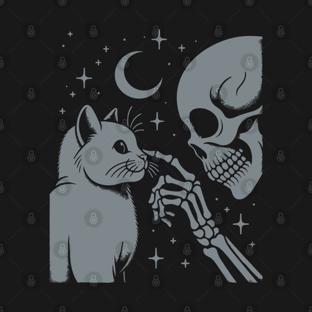 Mystical Black Cute Cat Skeleton Hand Boop Karma Cat Lovers by KontrAwersPL