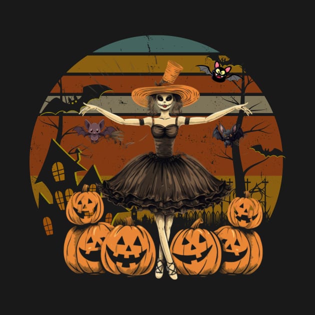 Trick Or Treat Halloween Ballet Dancer Dancing Gift by Positive Designer