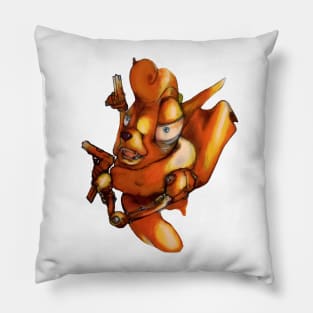 fiery chihuahua attacks with guns don't mess Pillow