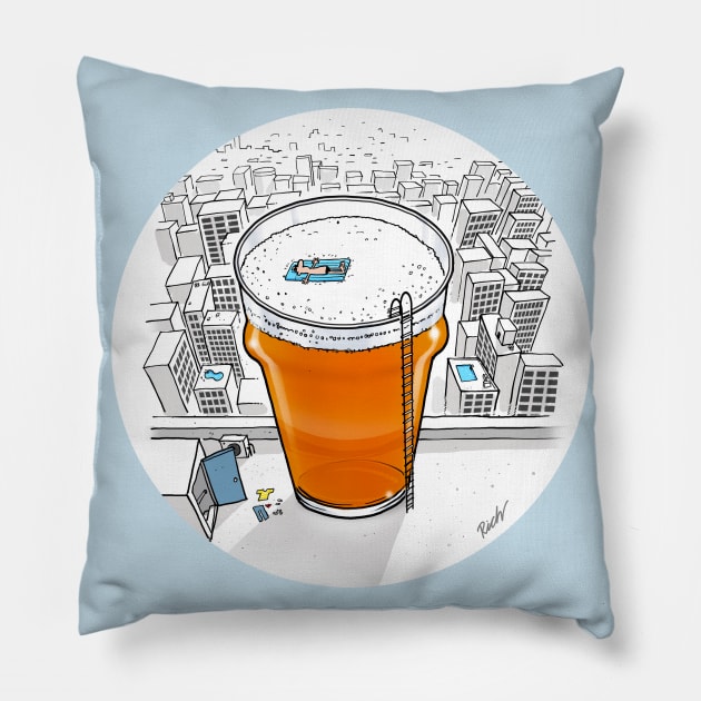 Ahhhh...beer. Pillow by Rich Skipworth